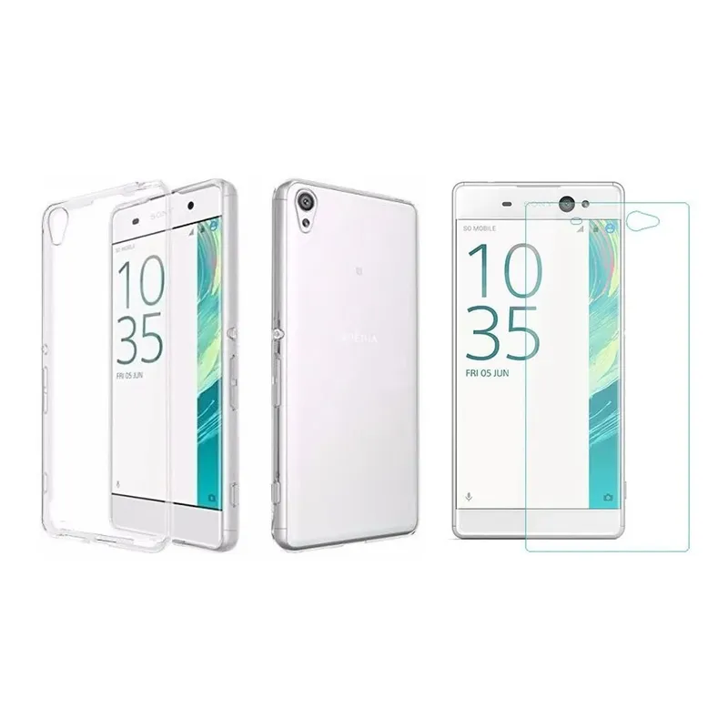 GENERICO - Funda Goma Transparente + Vidrio Templado Sony Xperia XA ULTRA