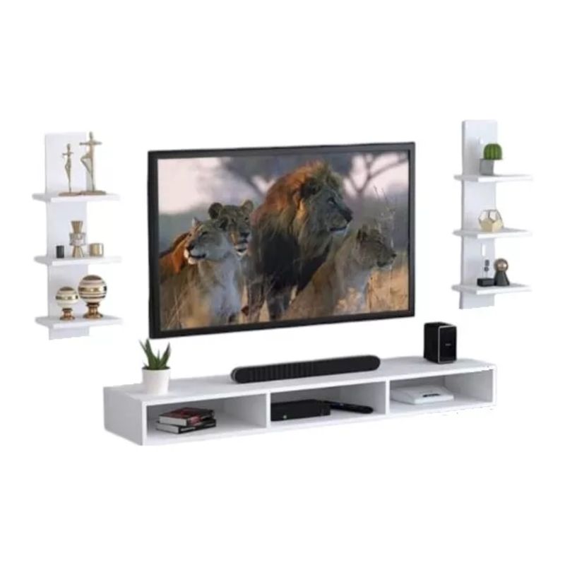 GENERICO - Mueble Mesa De Tv Centro De Entretenimiento Estantería Color Blanco