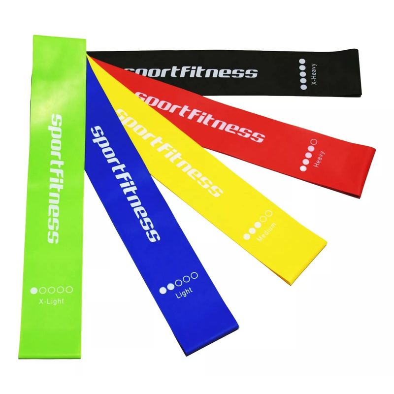 SPORTFITNESS - Set De Bandas De Resistencia Para Gimnasio Y Rehabilitación