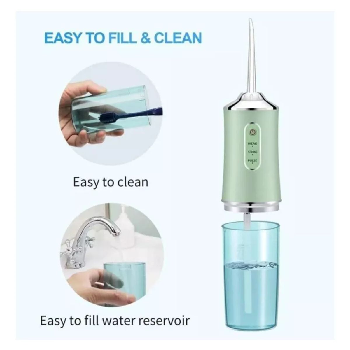 GENERICO - Irrigador Oral Dental recargable limpiador dental blanco