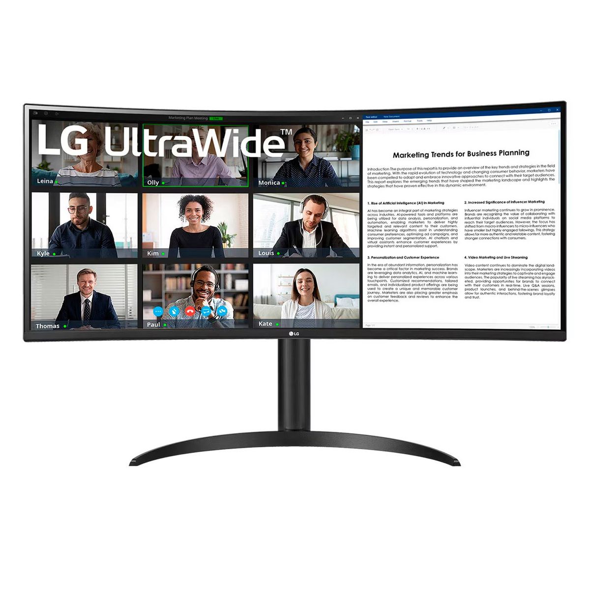 LG - Monitor LG UltraWide 34" 34WR55QK-B Curvo WQHD 100Hz HDR10