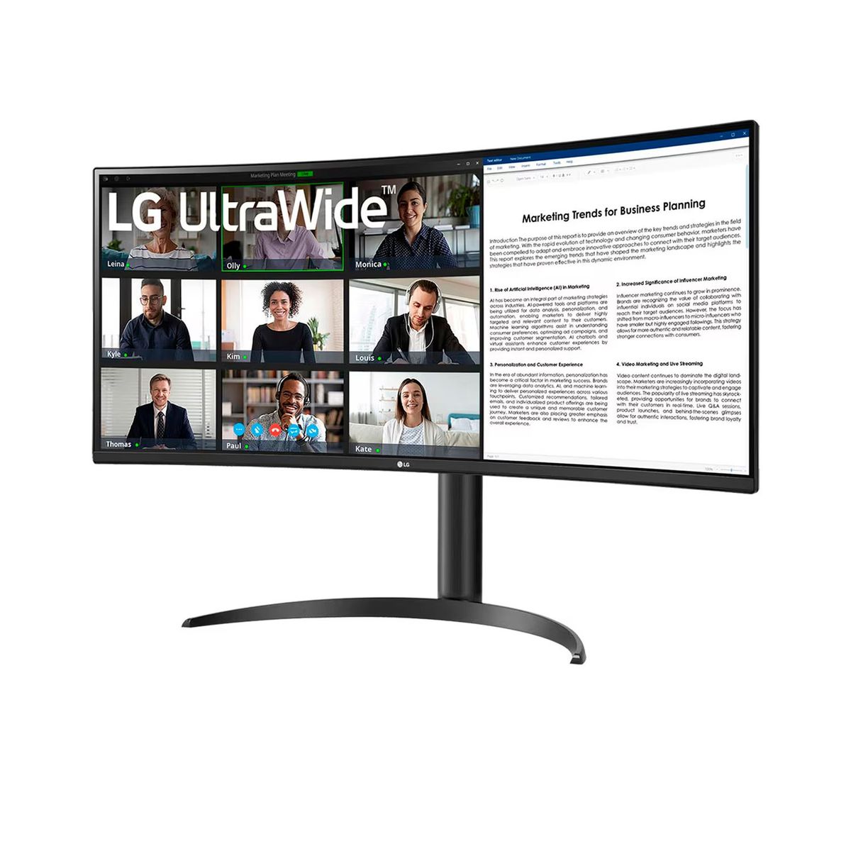 LG - Monitor LG UltraWide 34" 34WR55QK-B Curvo WQHD 100Hz HDR10