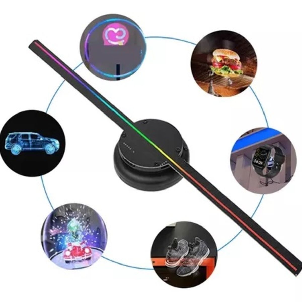 GENERICO - Proyector De Holograma 3d Imágenes Video 3d Led Fan