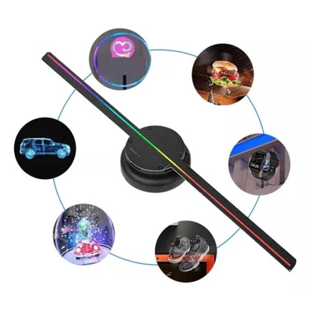 GENERICO - Proyector De Holograma 3d Imágenes Video 3d Led Fan