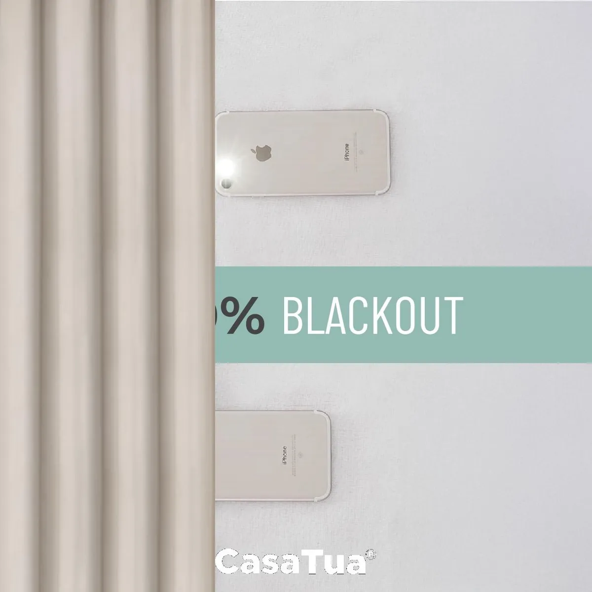 CASATUA - Cortina Blackout CasaTua Terciopelo Velvet 2 Paños 135x220 - Beige