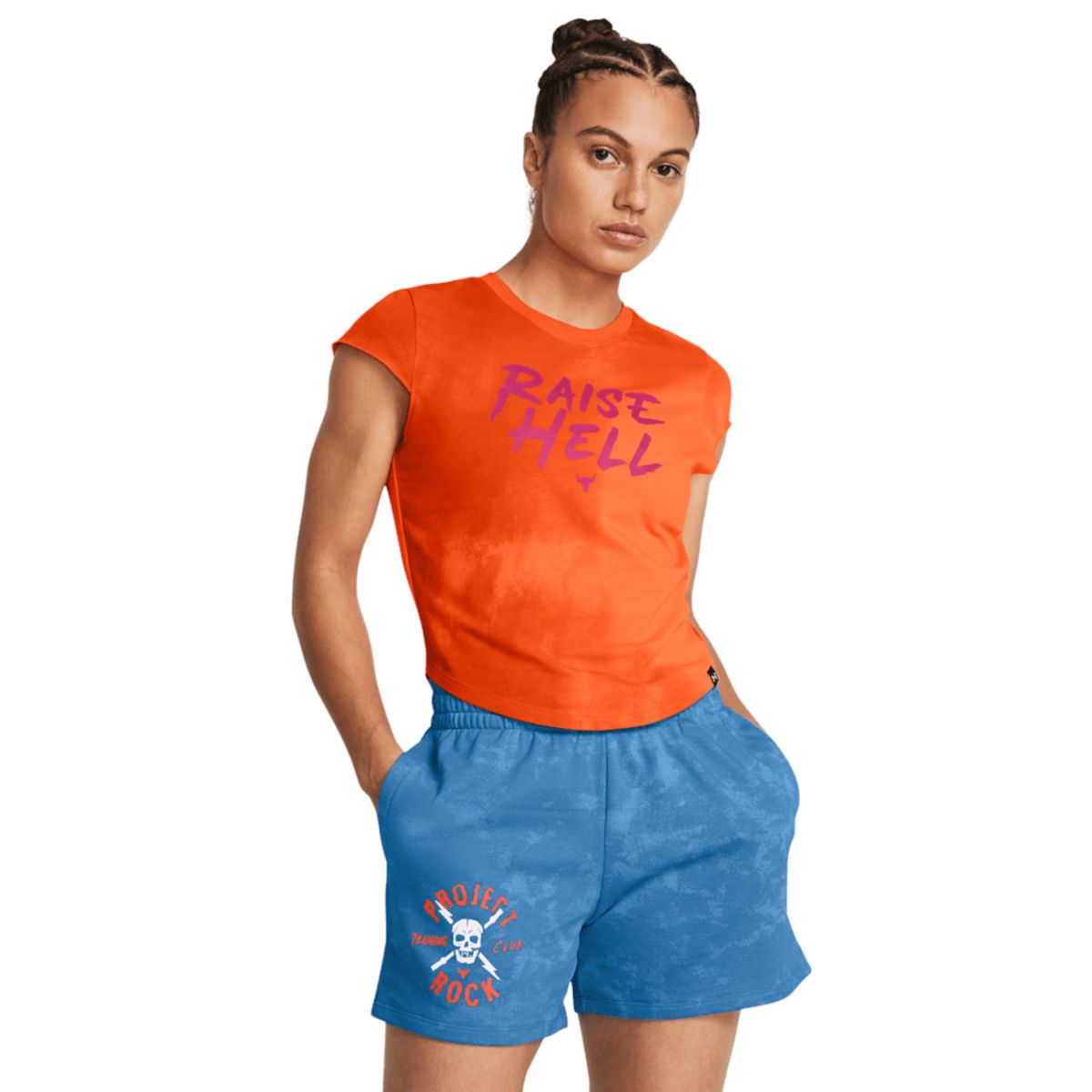 UNDER ARMOUR - Camiseta Mujer Under Armour Pjt Rck Undrgrnd Cap Naranja UNDER ARMOUR