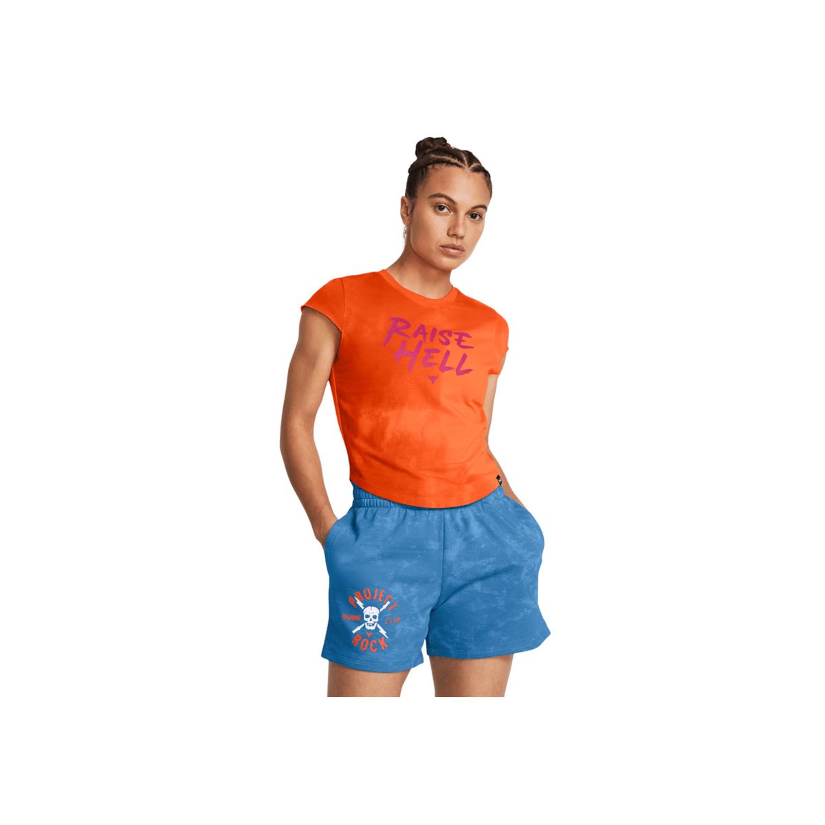 UNDER ARMOUR - Camiseta Mujer Under Armour Pjt Rck Undrgrnd Cap Naranja UNDER ARMOUR