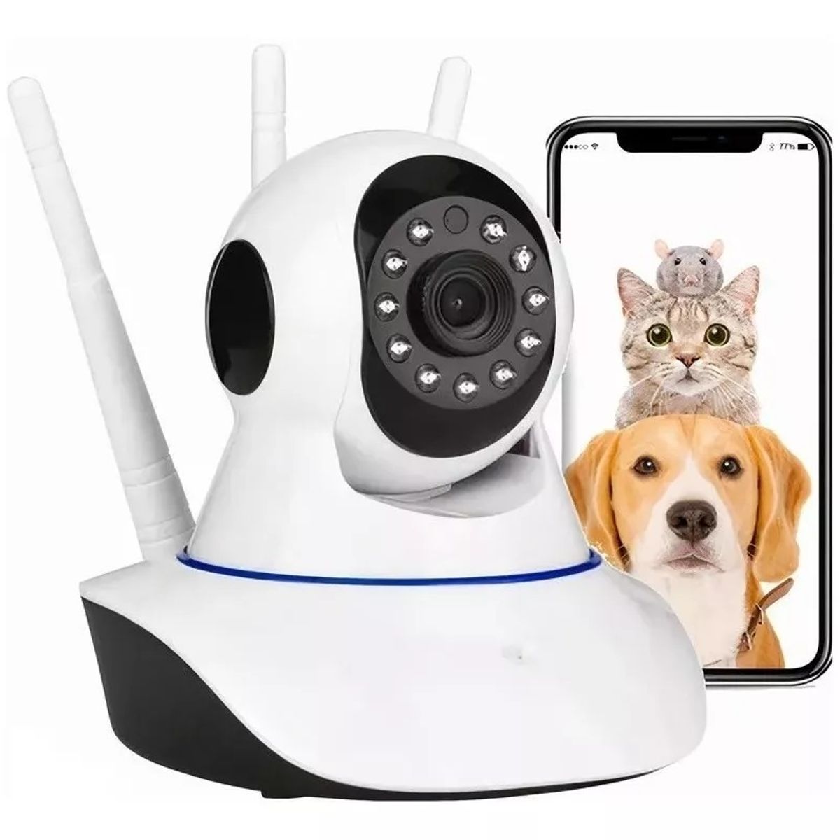AWEI - Camara inteligente de maxima seguridad wifi giro 360º 5 antenas