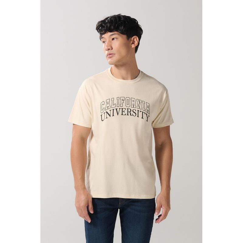 KOAJ - KOAJ Camiseta manga corta unicolor con estampado en frente est HOMBRE