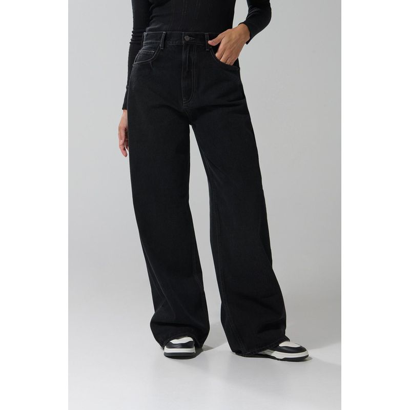 KOAJ - KOAJ Jean baggy tiro medio gris intenso con silueta amplia MUJER