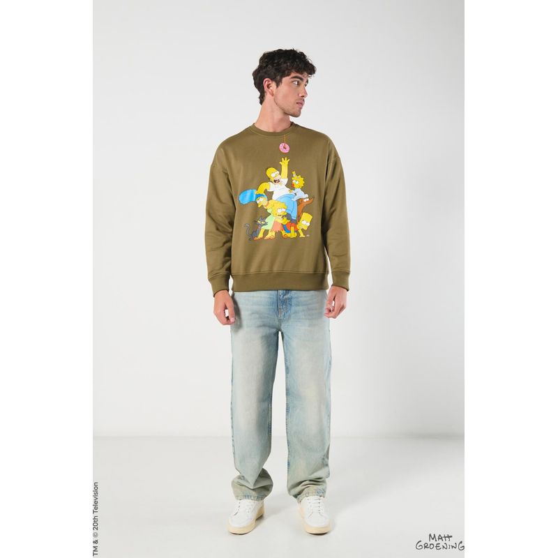 KOAJ - KOAJ Buzo verde oscuro de Los Simpson con cuello redondo HOMBRE