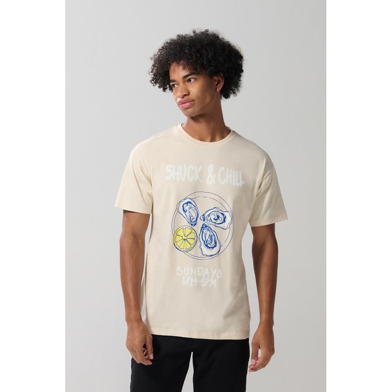 KOAJ - KOAJ Camiseta manga corta unicolor con estampado en frente HOMBRE