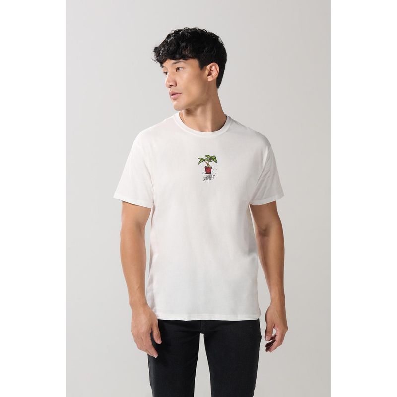 KOAJ - KOAJ Camiseta manga corta unicolor con estampado en frente HOMBRE