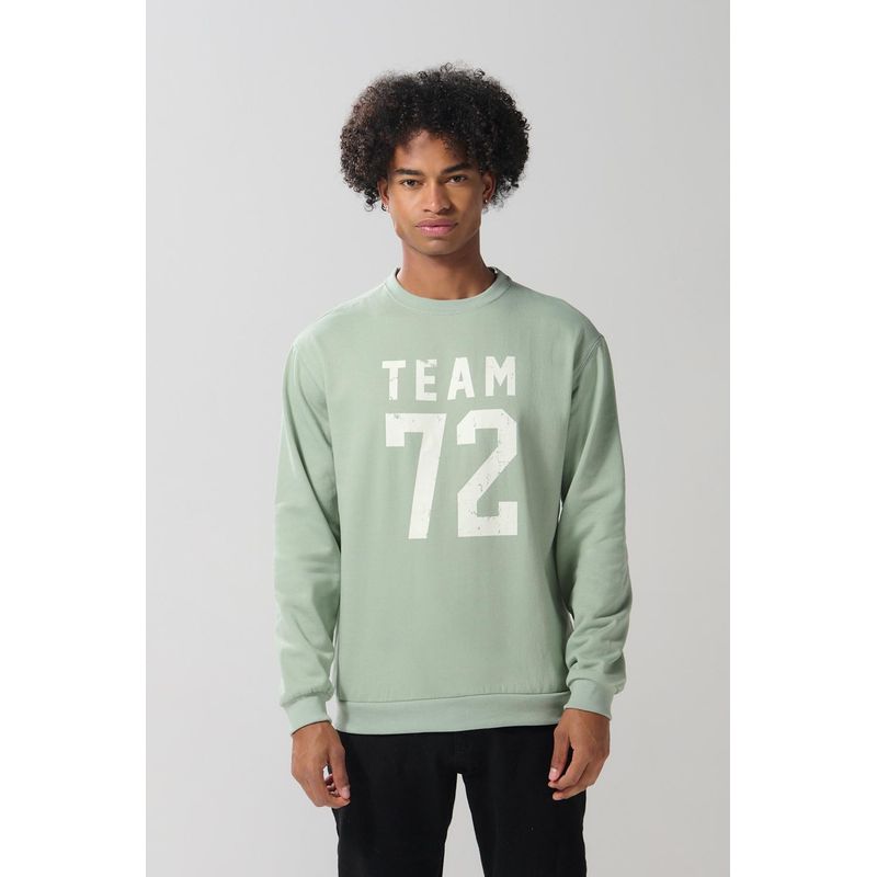 KOAJ - KOAJ Buzo cuello redondo unicolor con estampado en frente esti HOMBRE