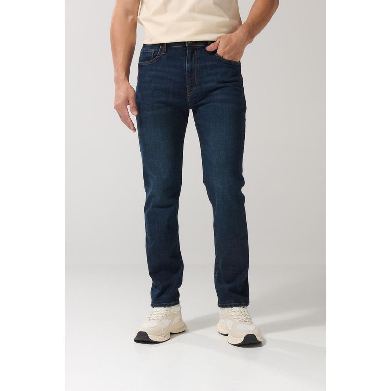 KOAJ - KOAJ Jean straight leg azul oscuro con bota recta y tiro bajo HOMBRE