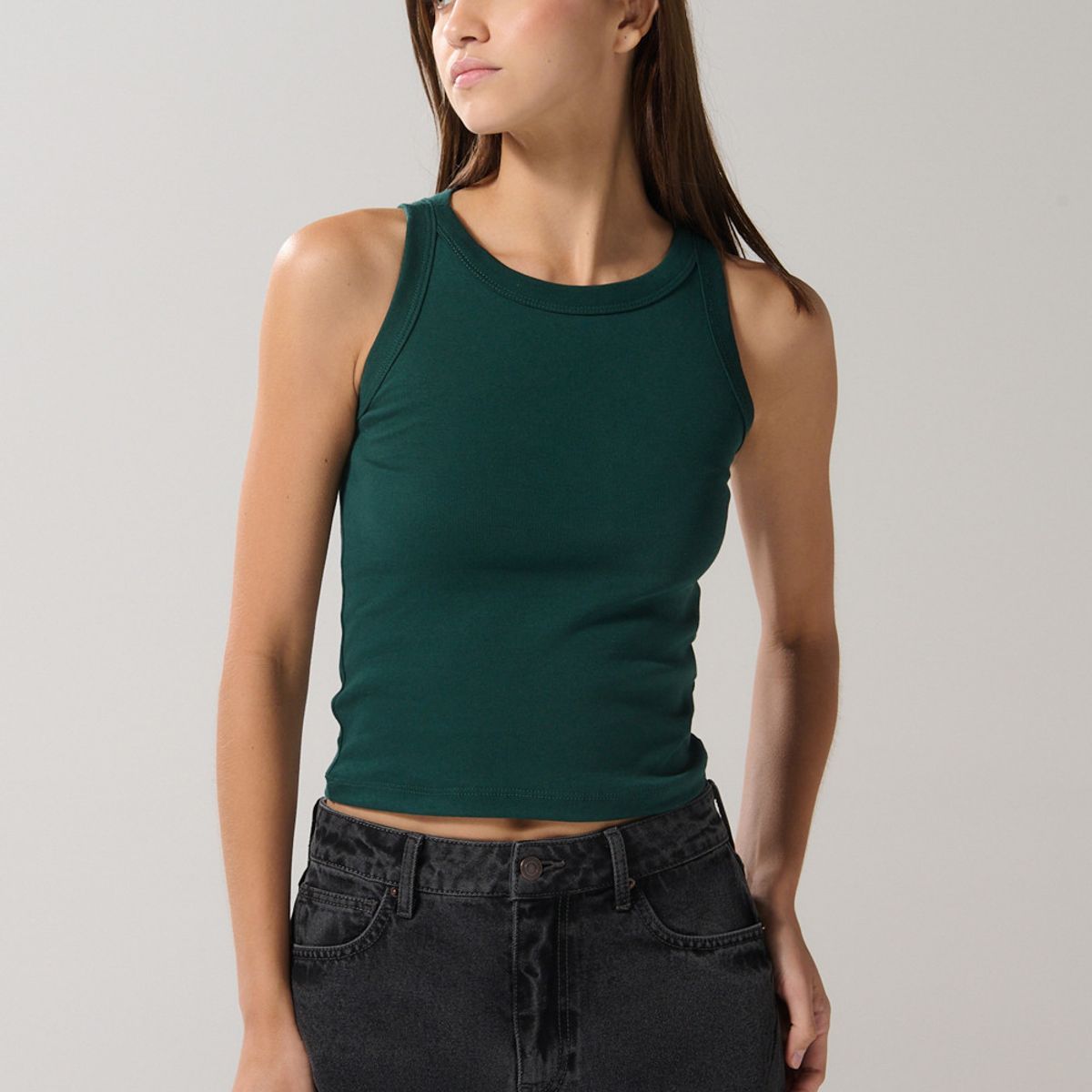 KOAJ - KOAJ Camiseta manga sisa con texturas acanaladas unicolor Mujer