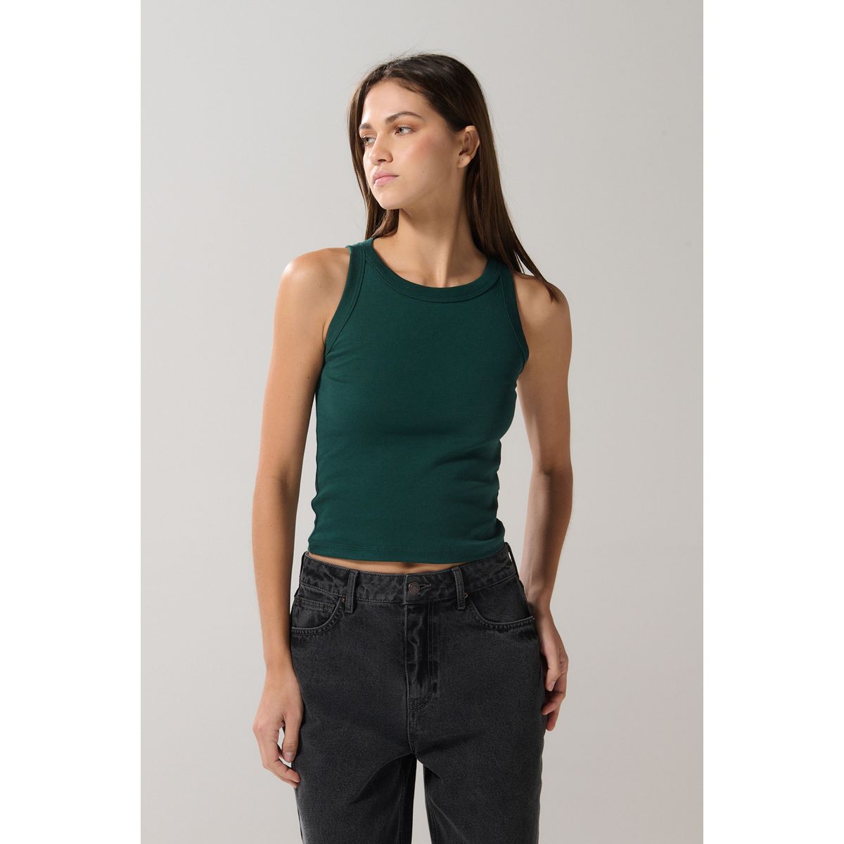 KOAJ - KOAJ Camiseta manga sisa con texturas acanaladas unicolor Mujer