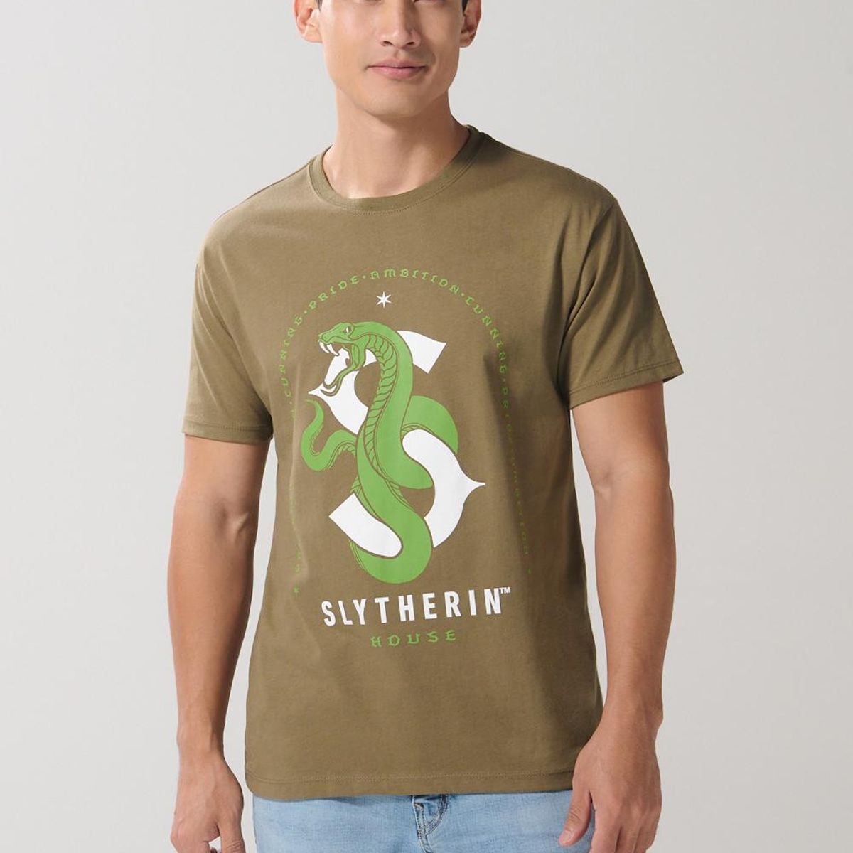 KOAJ - KOAJ Camiseta verde oscura cuello redondo de Harry Potter Hombre