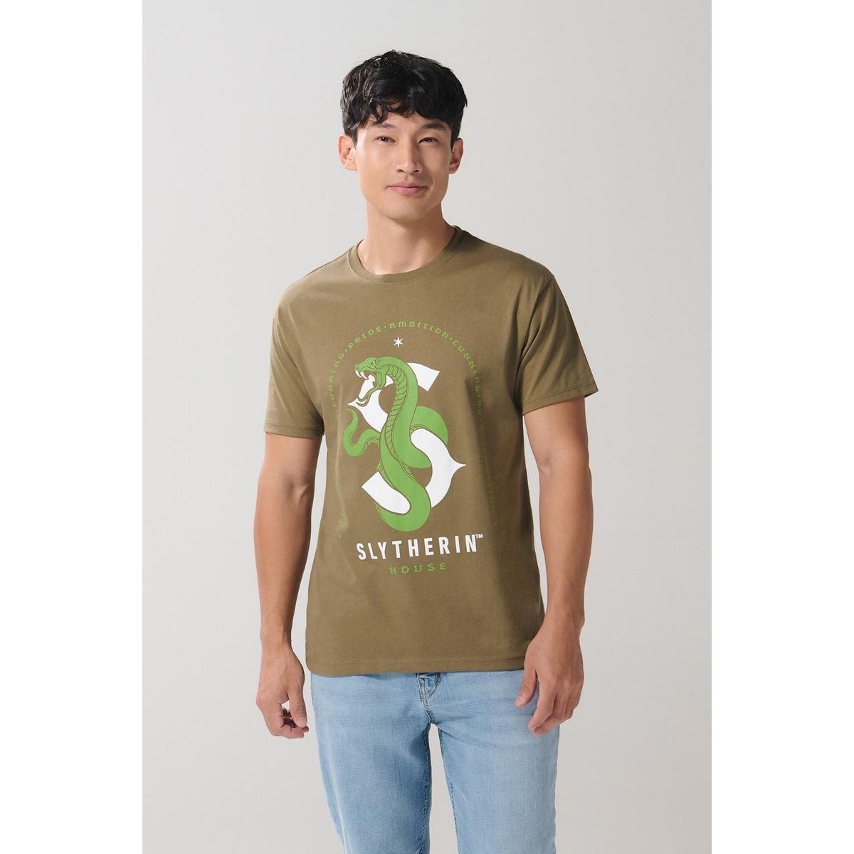 KOAJ - KOAJ Camiseta verde oscura cuello redondo de Harry Potter Hombre