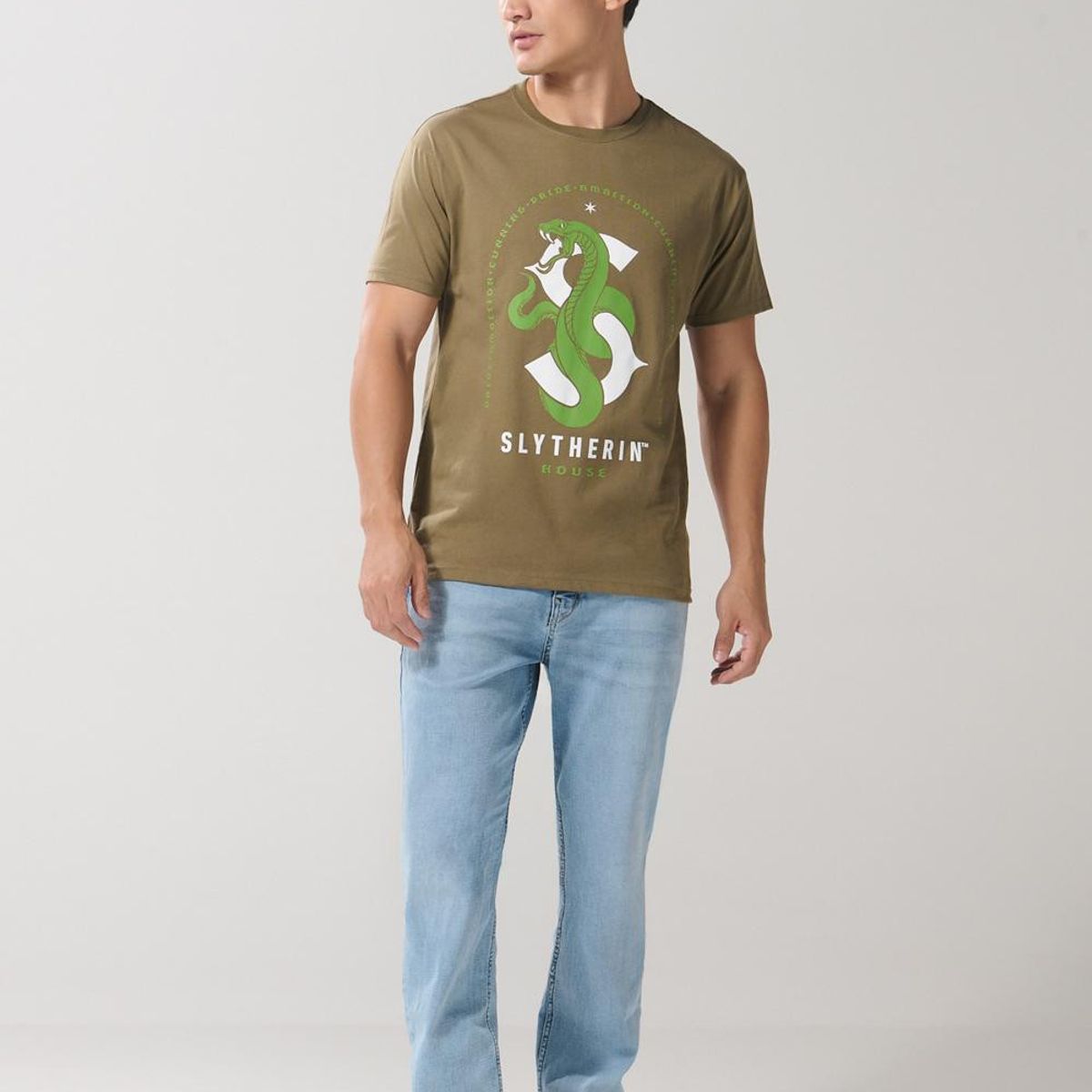 KOAJ - KOAJ Camiseta verde oscura cuello redondo de Harry Potter Hombre