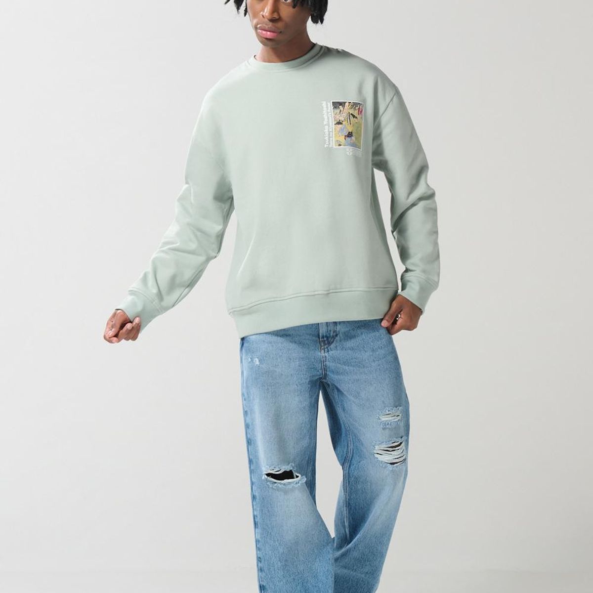 KOAJ - KOAJ Buzo cuello redondo con estampado en frente de Cambridg Hombre