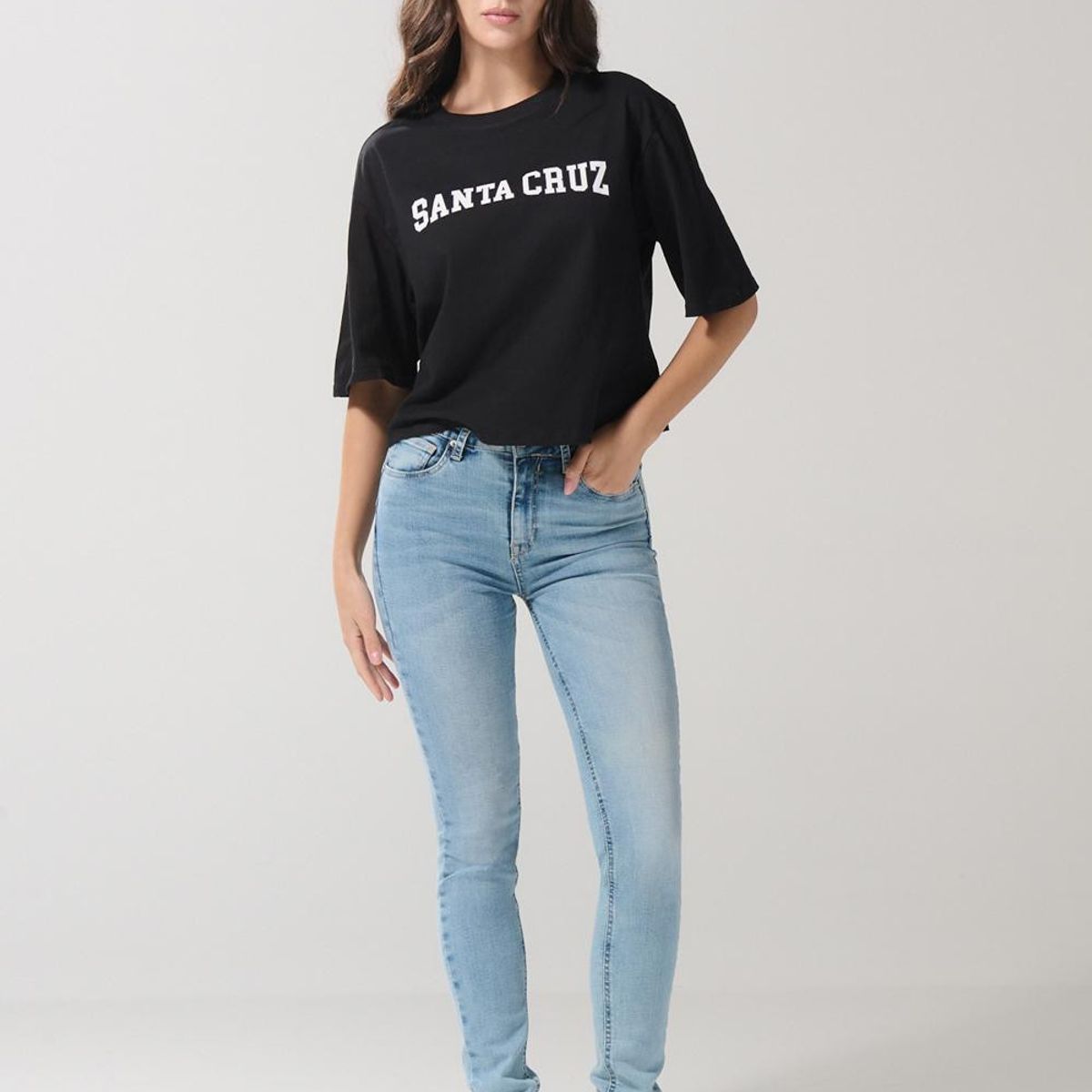 KOAJ - KOAJ Jean para mujer, 5 bolsillos,  tiro alto, con pinzas en Mujer