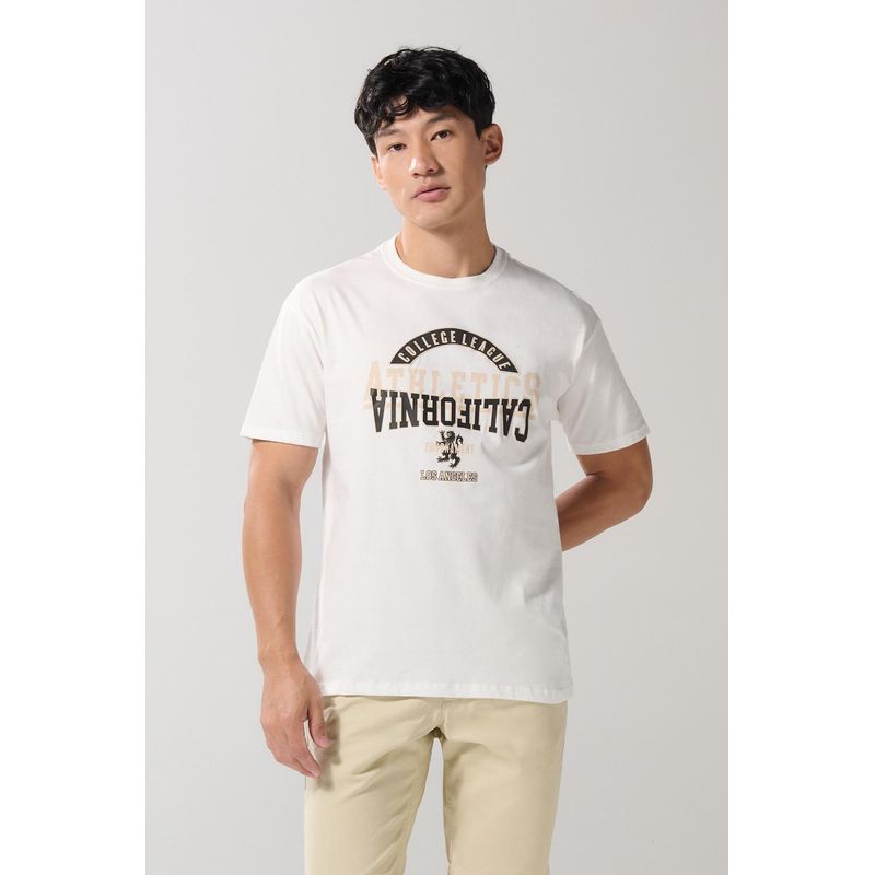 KOAJ - KOAJ Camiseta manga corta unicolor con estampado en frente est HOMBRE