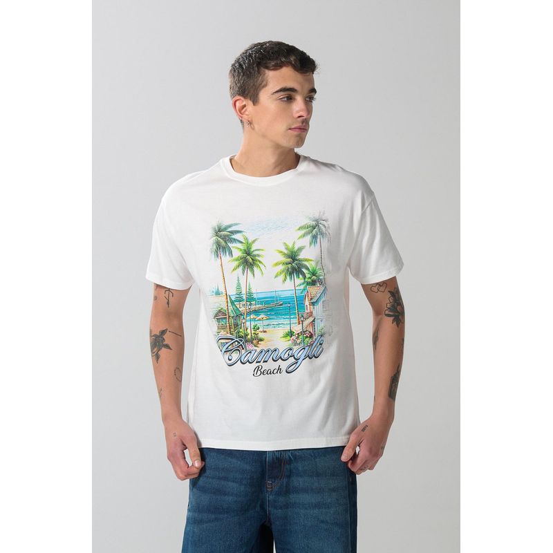 KOAJ - KOAJ Camiseta manga corta unicolor con estampado en frente HOMBRE