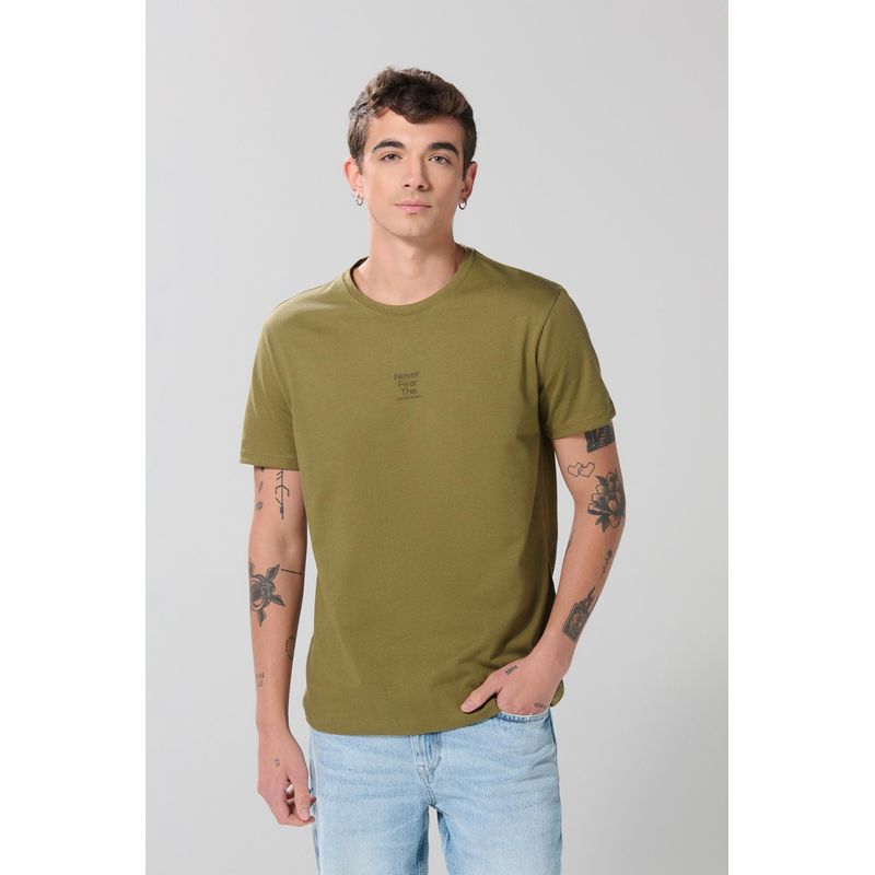 KOAJ - KOAJ Camiseta unicolor con texto minimalista y manga corta HOMBRE