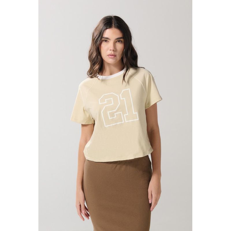 KOAJ - KOAJ Camiseta manga corta en contraste estampada. MUJER