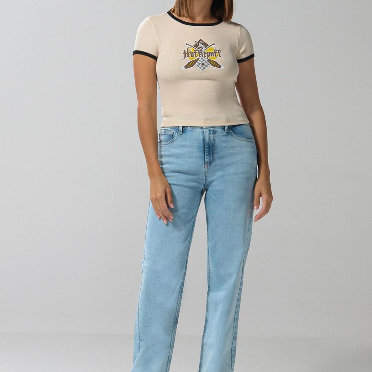 KOAJ - KOAJ Camiseta de Harry Potter en rib kaki con manga corta Mujer