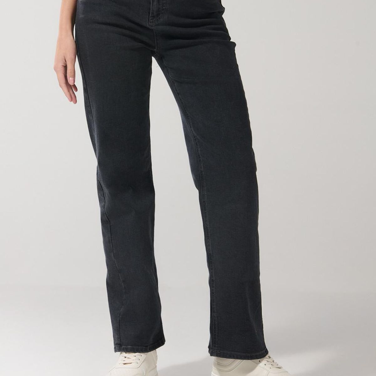 KOAJ - KOAJ Jean tiro alto straight leg azul oscuro con bota recta Mujer