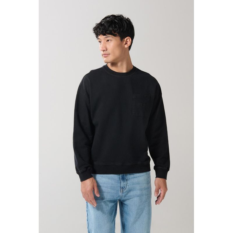 KOAJ - KOAJ Buzo unicolor cuello redondo oversize con bolsillo HOMBRE