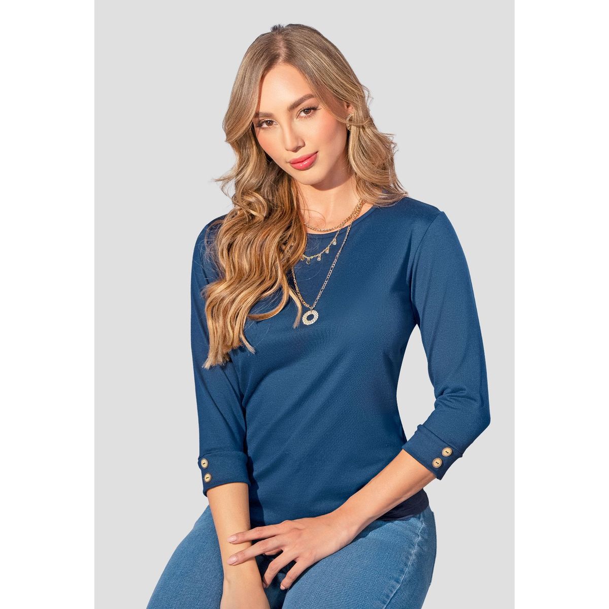 MARKETING PERSONAL - Camibuzo Mujer Azul Profundo Mp 2364