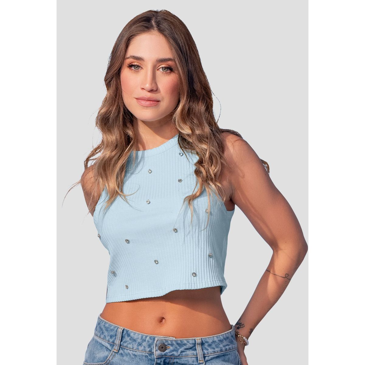 MARKETING PERSONAL - Blusa Mujer Azul Baby Mp 107855