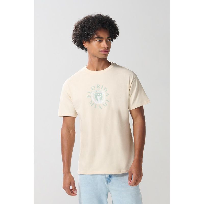KOAJ - KOAJ Camiseta manga corta unicolor con estampado en frente est HOMBRE