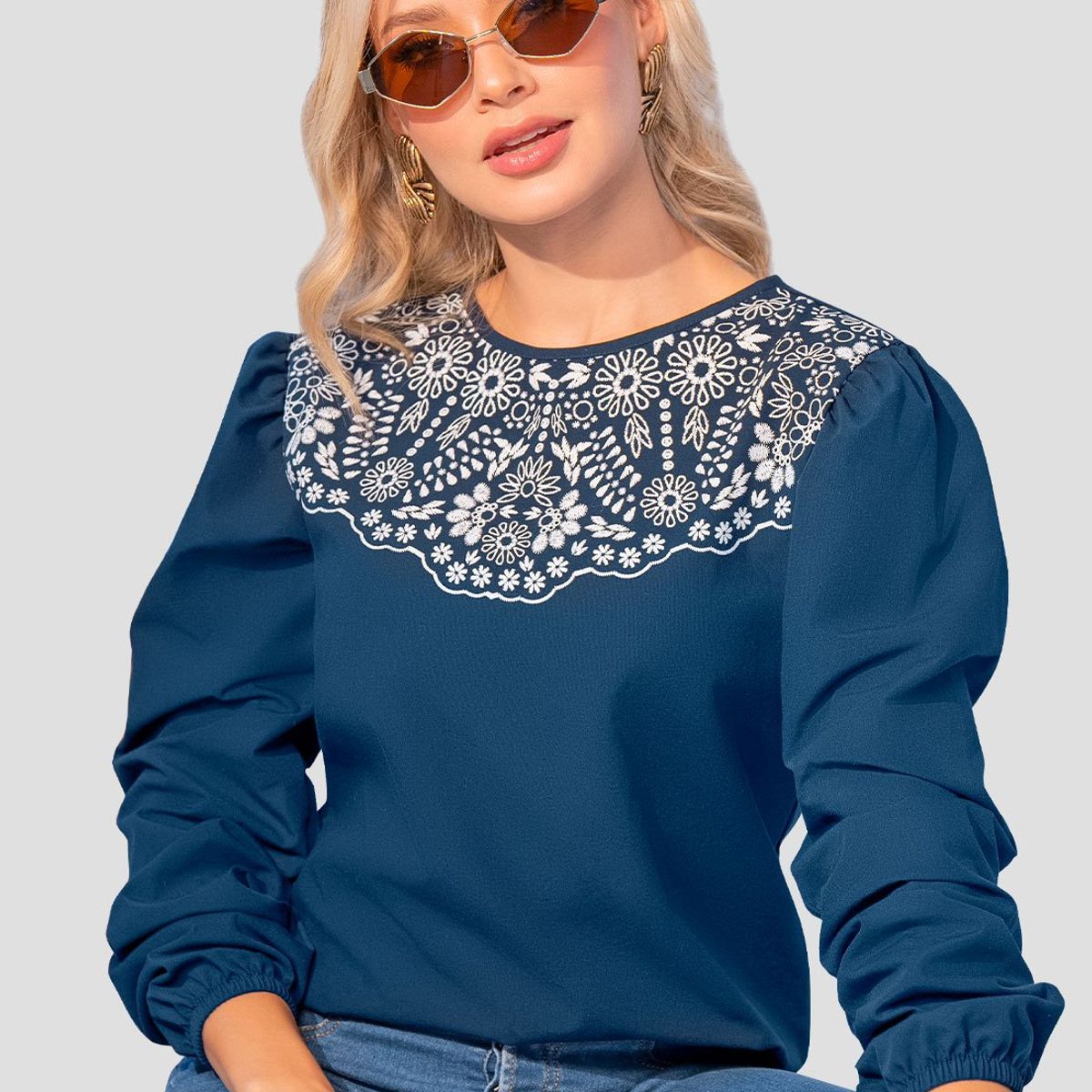 MARKETING PERSONAL - Blusa Mujer Azul Profundo Mp 107976