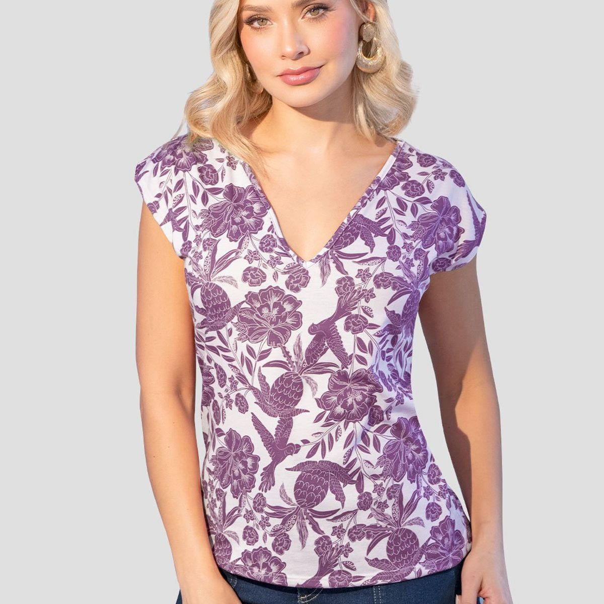 MARKETING PERSONAL - Blusa Mujer Estampado Mp 107546
