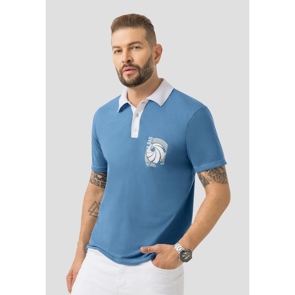 MARKETING PERSONAL - Polo Hombre Azul Indigo Mp 107944