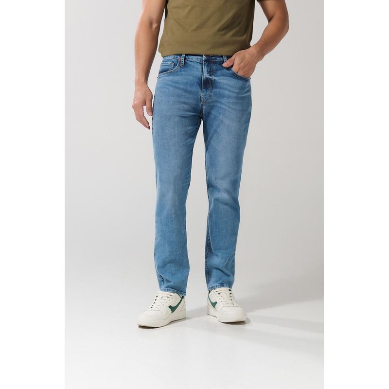 KOAJ - KOAJ Jean bota recta straight leg azul claro con tiro bajo HOMBRE