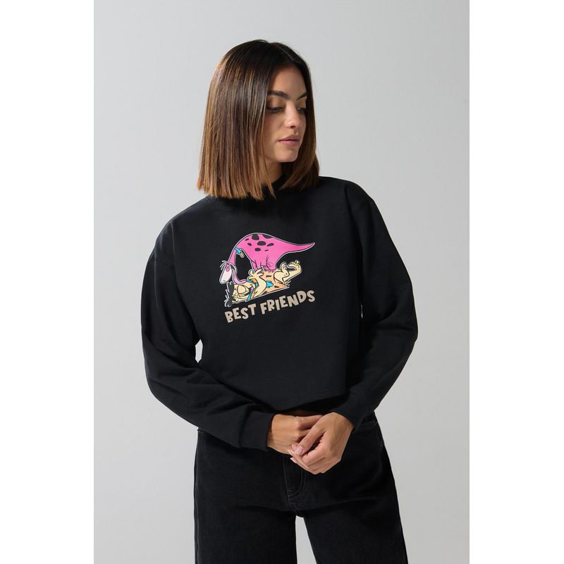 KOAJ - KOAJ Buzo crop top cuello redondo para mujer, cuello y puños c MUJER