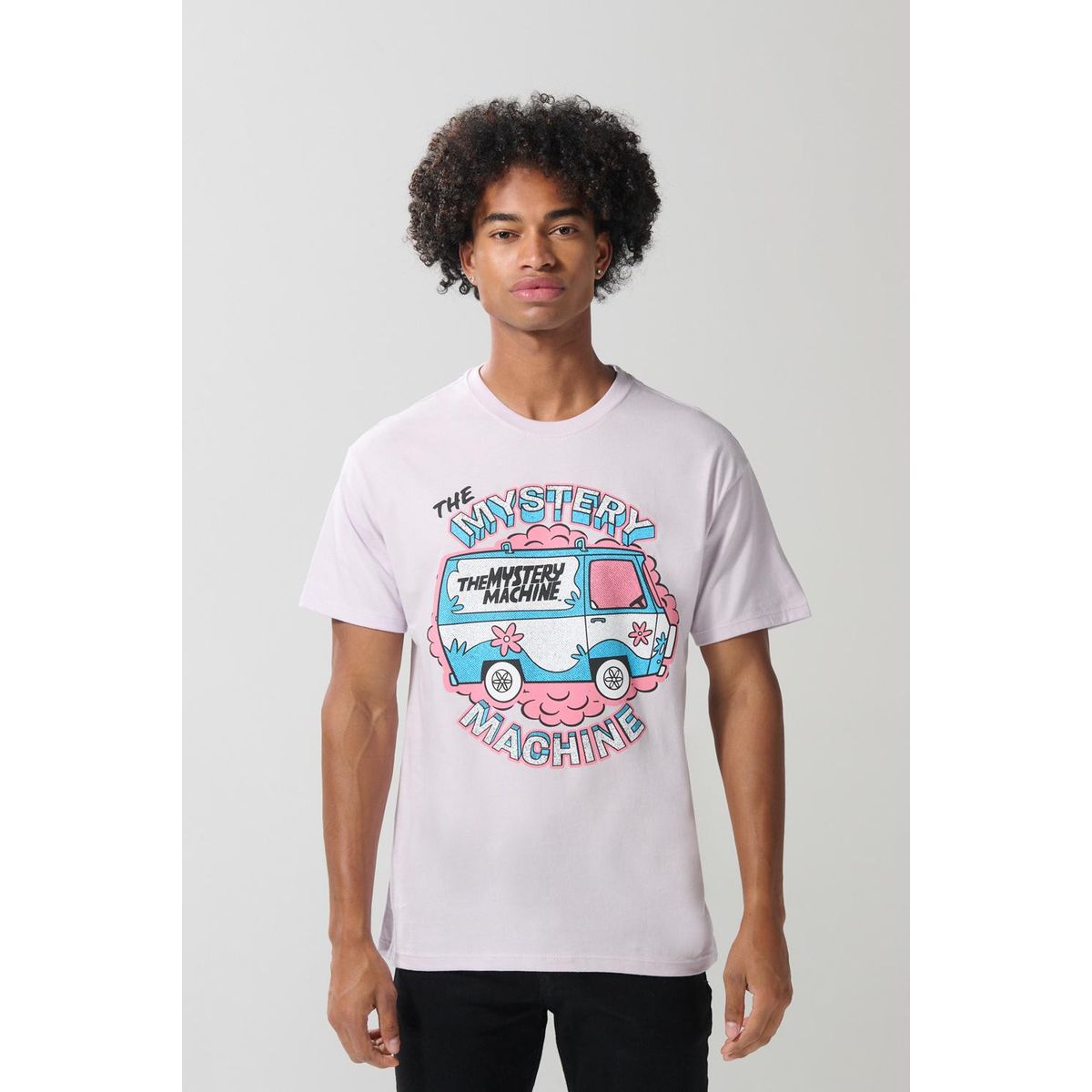 KOAJ - KOAJ Camiseta unicolor manga corta con arte de Scooby-Doo Hombre