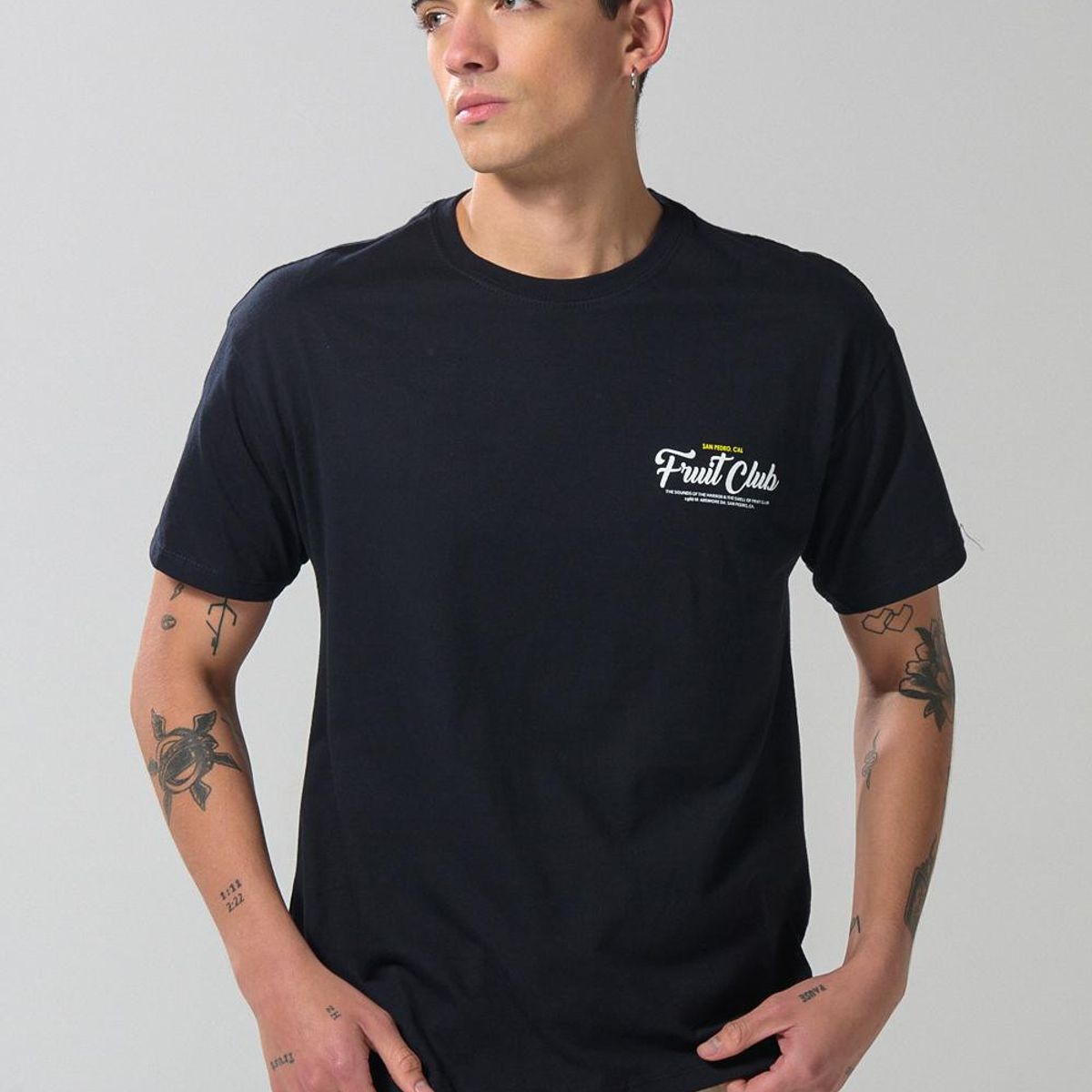 KOAJ - KOAJ Camiseta unicolor manga corta con diseño de fruta Hombre