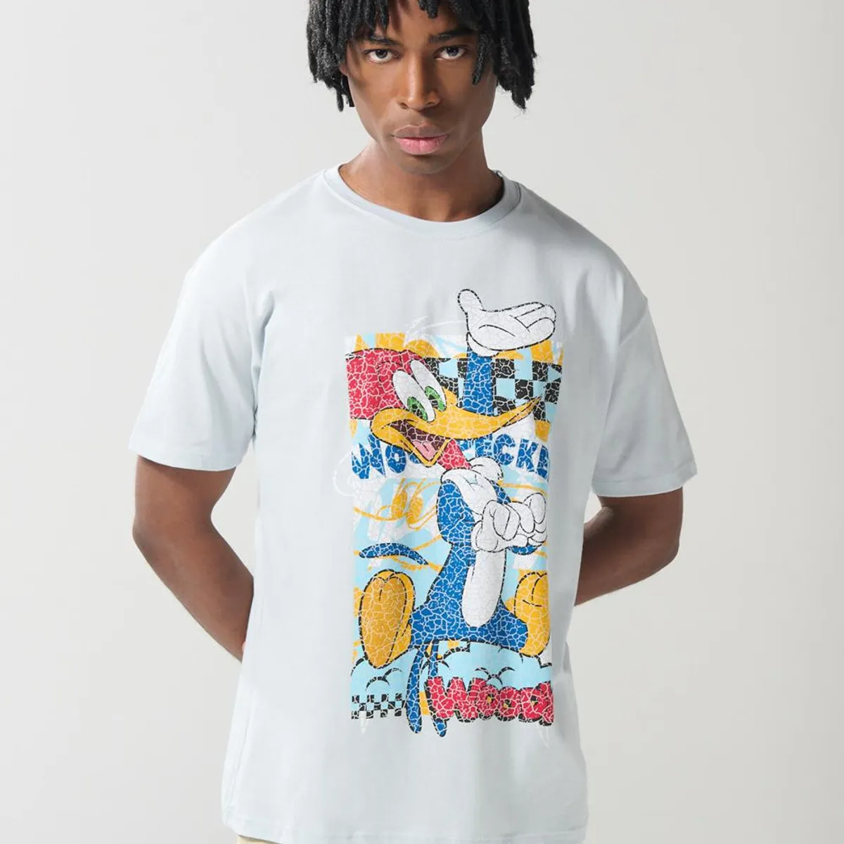 KOAJ - KOAJ Camiseta azul clara manga corta con arte del Pájaro Lo Hombre