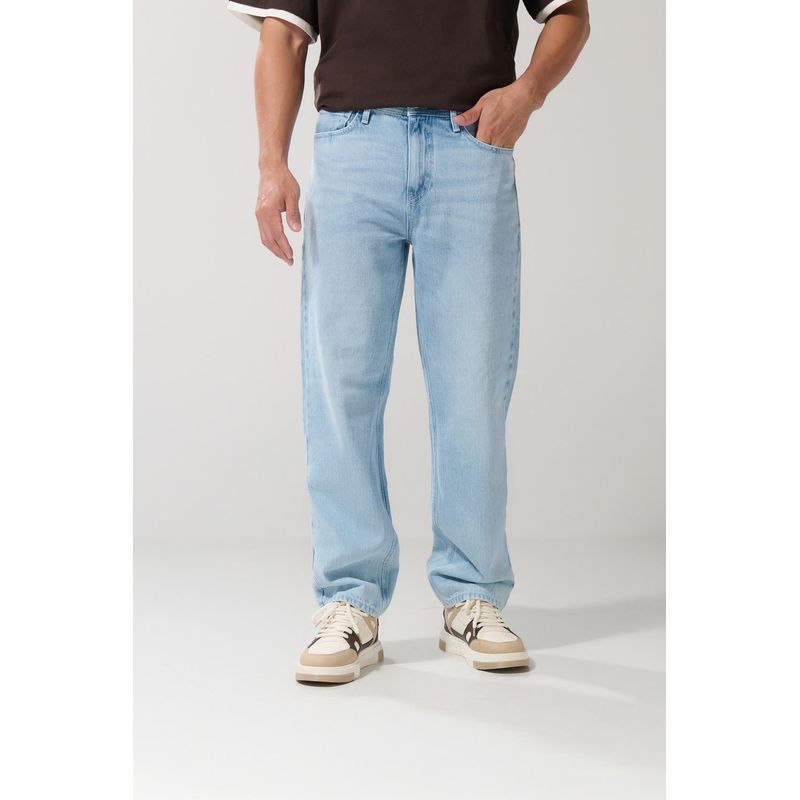 KOAJ - KOAJ Jean azul claro baggy bota ancha con bolsillos y tiro med HOMBRE