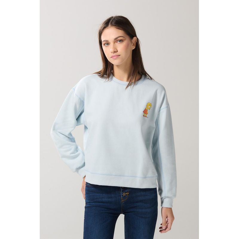 KOAJ - KOAJ Buzo cuello con estampada en frente The Simpson, para muj MUJER