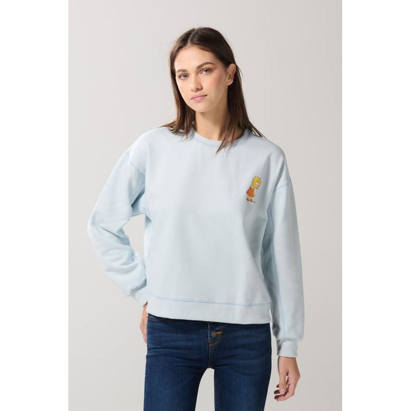 KOAJ - KOAJ Buzo cuello con estampada en frente The Simpson, para muj MUJER