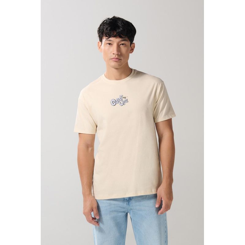 KOAJ - KOAJ Camiseta manga corta unicolor con estampado en frente HOMBRE