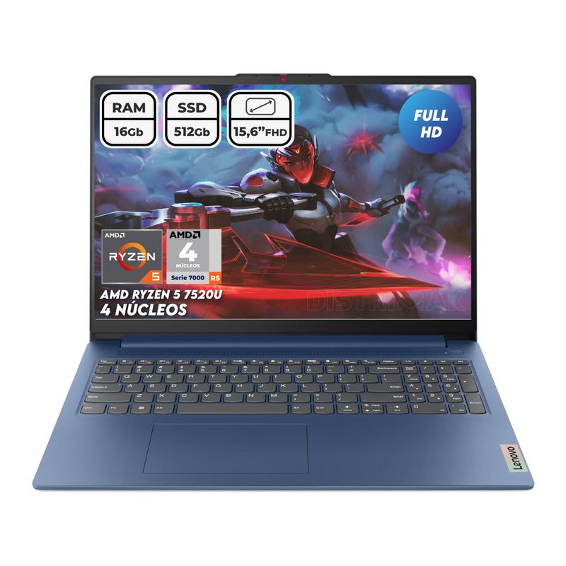 LENOVO - Portátil Lenovo R5 7520u Ram 16gb Ssd 512gb Fhd Computador Portátil