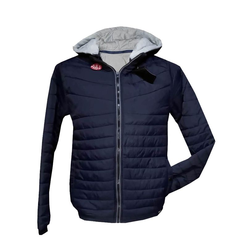 MODA EN CIRCUITO - Chaqueta IMPERMEABLE Azul Osc con  DOBLE FAZ  Gris para Hombre